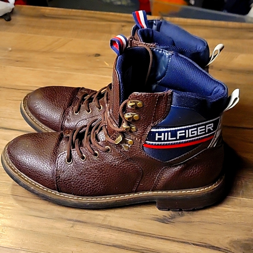 Tommy Hilfiger Brand Leather Men's Boots sz 12